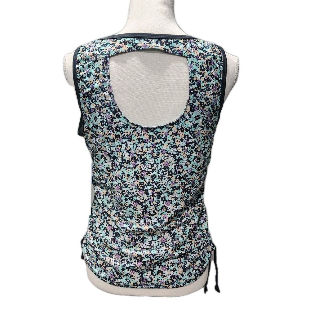 Free Country Women's Seaside Petals Full Side Shirring Tankini Top Sizes XLARGE - Picture 2 of 13